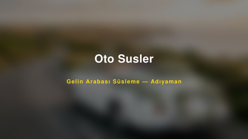 Oto Susler ile Trend Gelin Arabası Yazıları ve Konseptleri — 1