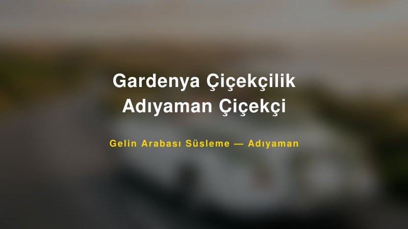 Gardenya Çiçekçilik Adıyaman Çiçekçi Gelin Arabası Süsleme Fiyatları